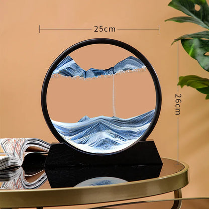 3D Moving Sand Art Picture Round Glass