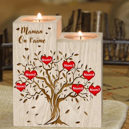 Personalized Wooden Candle Holder