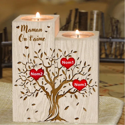 Personalized Wooden Candle Holder