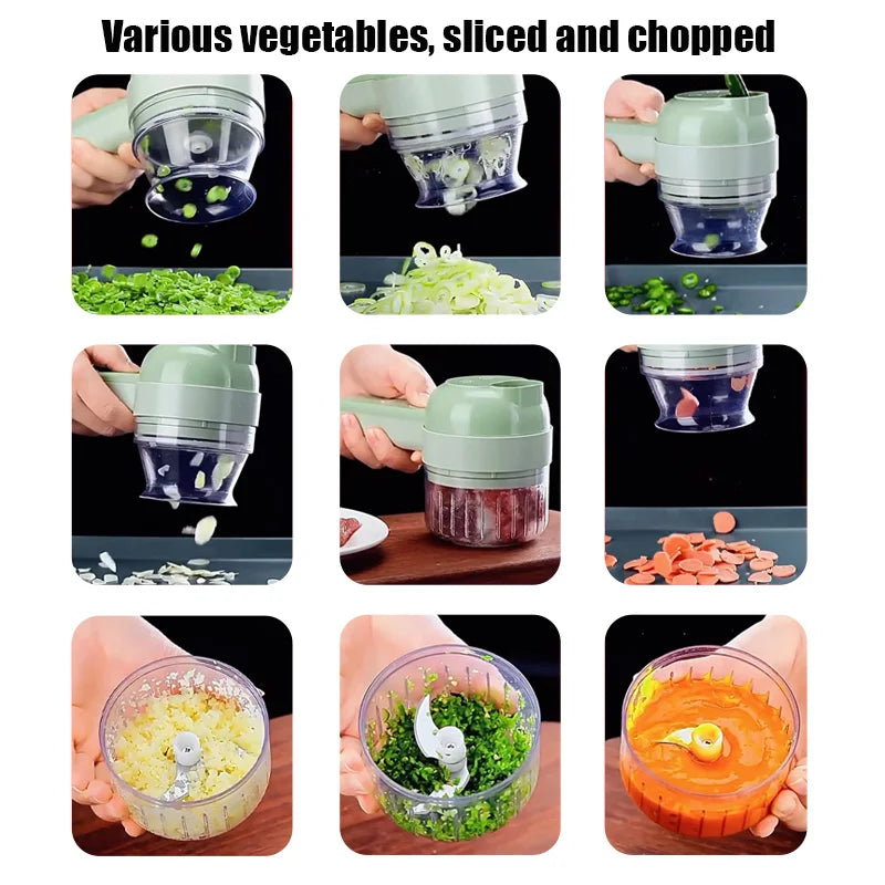 4in1 Electric Vegetable Home Handheld Wireless Slicer