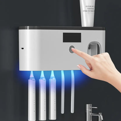 Electric Toothbrush UV Sterilization, Drying Holder & Toothpaste Squeezer