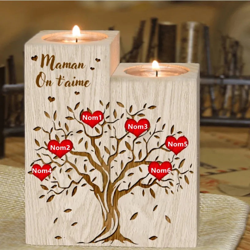 Personalized Wooden Candle Holder